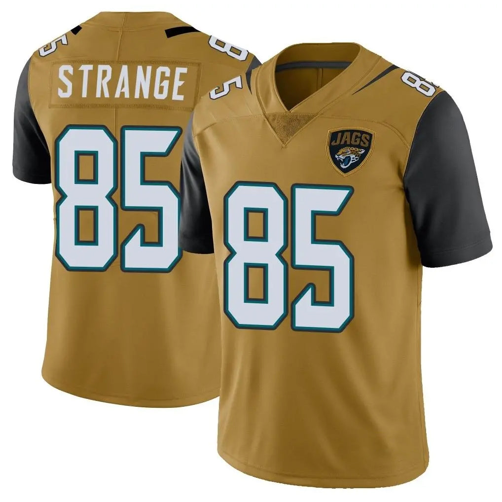 J.Jaguars #85 Brenton Strange Player Gold Vapor Limited Home Game Odoa Stitched Jerseys
