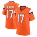 D.Broncos #17 Jaylen Waddle Player Orange Home Game Odoa Stitched Jerseys