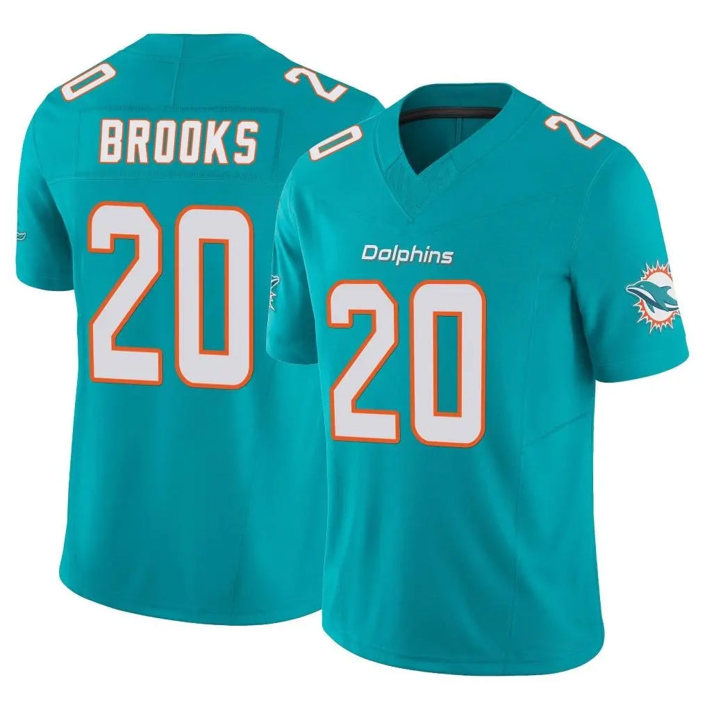 M.Dolphins #20 Jordyn Brooks Player Aqua Limited Vapor F.U.S.E. Home Game Odoa Stitched Jerseys