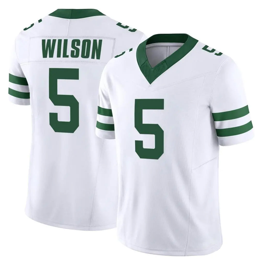 NY.Jets #5 Garrett Wilson Player White Legacy Limited Vapor F.U.S.E. Home Game Odoa Stitched Jerseys