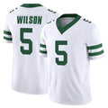NY.Jets #5 Garrett Wilson Player White Legacy Limited Vapor F.U.S.E. Home Game Odoa Stitched Jerseys