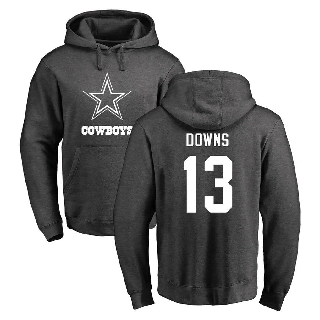D.Cowboys #13 Caleb Downs Player Ash One Color Pullover Hoodie Limited Odoa Stitched Jerseys