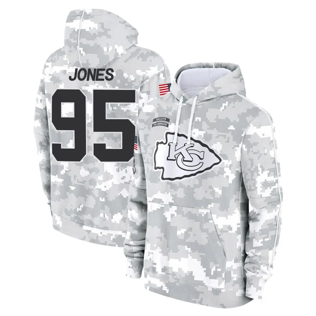 KC.Chiefs #95 Chris Jones Player Arctic Camo Salute to Service Hoodies Limited Game Odoa Stitched Jerseys