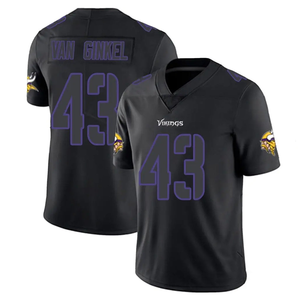 M.Vikings #43 Andrew Van Ginkel Player Black Impact LImited Home Game Odoa Stitched Jerseys