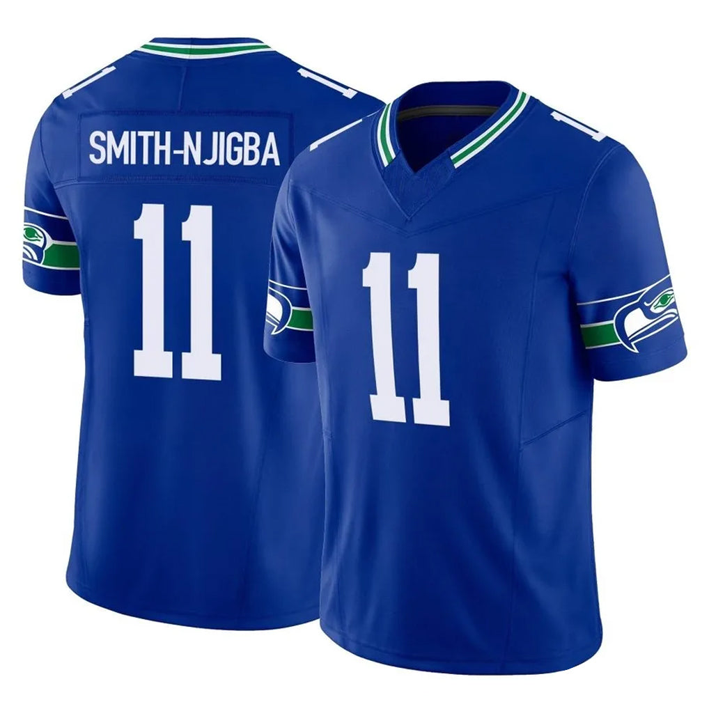 S.Seahawks #11 Jaxon Smith-Njigba Player Royal Limited Throwback Vapor F.U.S.E. Home Game Odoa Stitched Jerseys