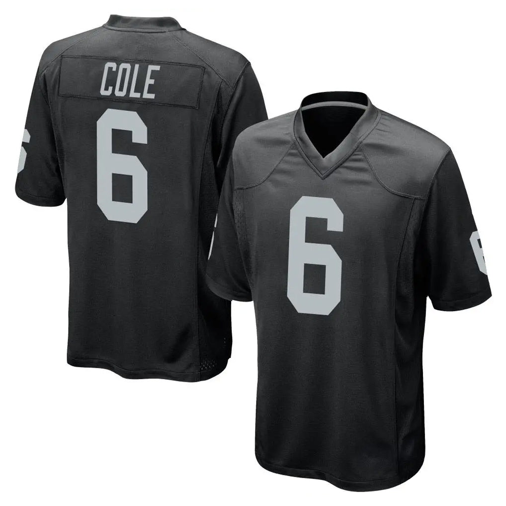 LV.Raiders #6 A.J. Cole Player Black Home Game Odoa Stitched Jerseys