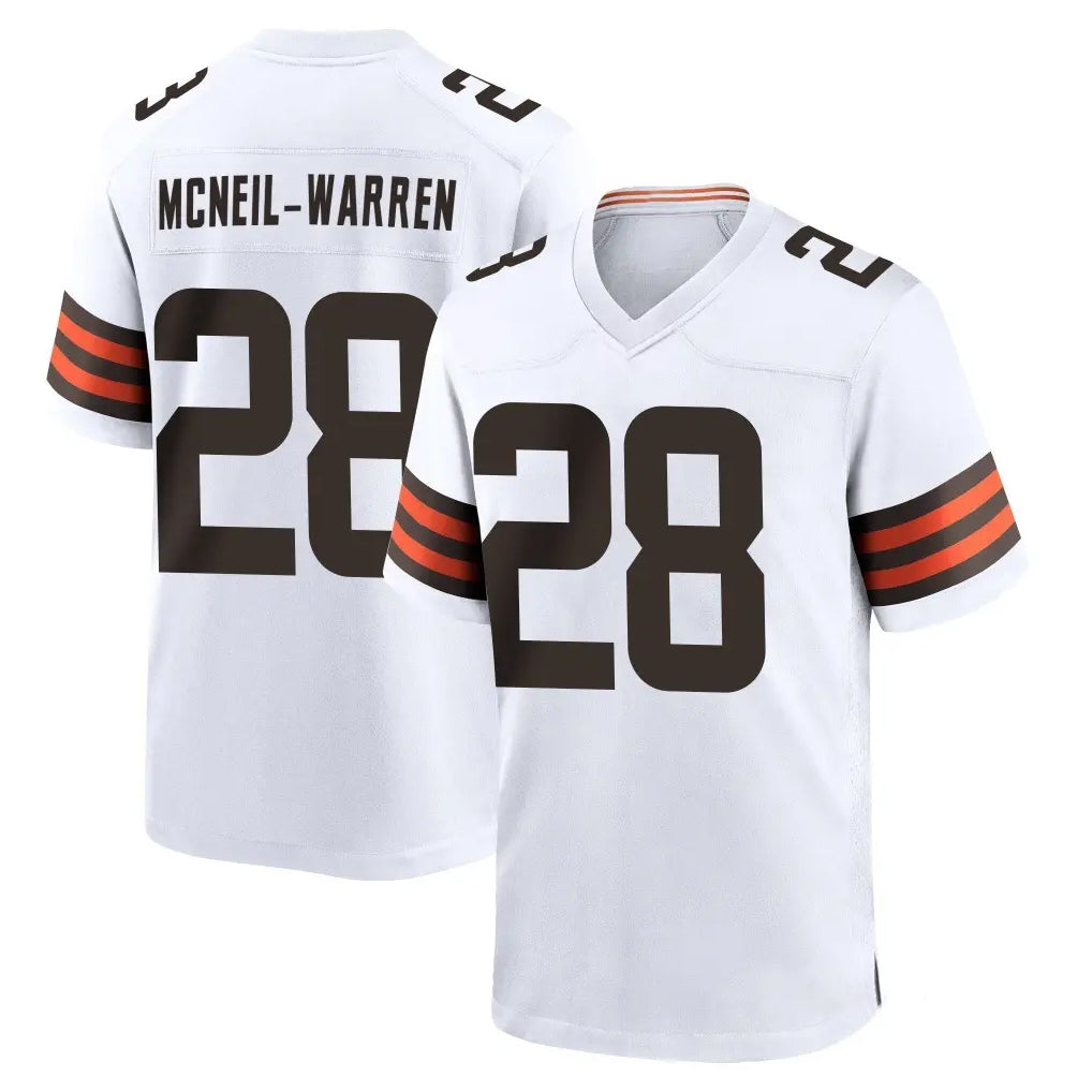 C.Browns #28 Emmanuel McNeil-Warren Player White Home Game Odoa Stitched Jerseys