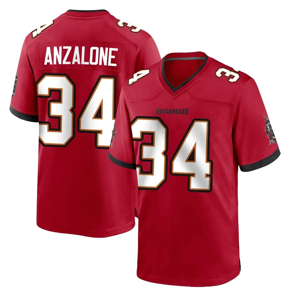 TB.Buccaneers #34 Alex Anzalone Player Red Home Game Odoa Stitched Jerseys