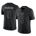 W.Commanders #5 Jayden Daniels Player Black Limited Reflective Home Game Odoa Stitched Jerseys