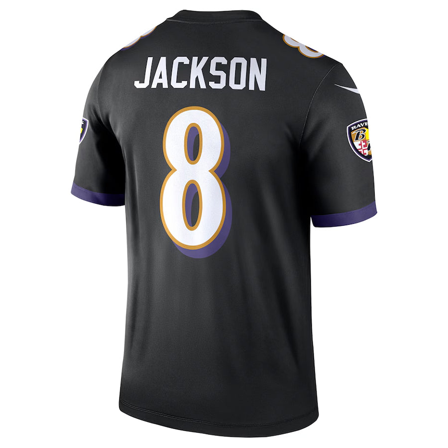 B.Ravens #8 Lamar Jackson Player Black Legend Performance Odoa Stitched Jerseys