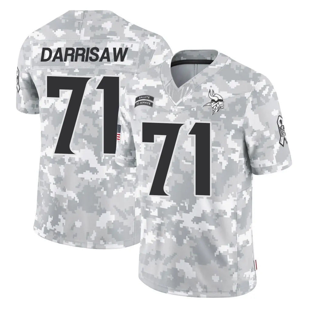M.Vikings #71 Christian Darrisaw Player Arctic Camo Salute To Service Limited Game Odoa Stitched Jerseys