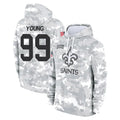 NO.Saints #99 Chase Young Player Arctic Camo Salute to Service Pullover Hoodies Limited Game Odoa Stitched Jerseys