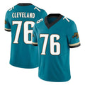 J.Jaguars #76 Ezra Cleveland Player Teal Prowler Throwback Vapor F.U.S.E. Limited Home Game Odoa Stitched Jerseys