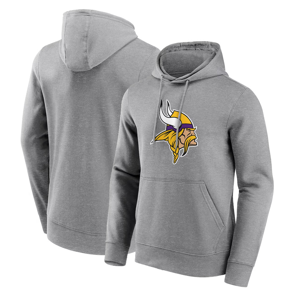 M.Vikings ## Vikings Blank Player Gray LOGO Pullover Hoodies Home Game Odoa Stitched Jerseys