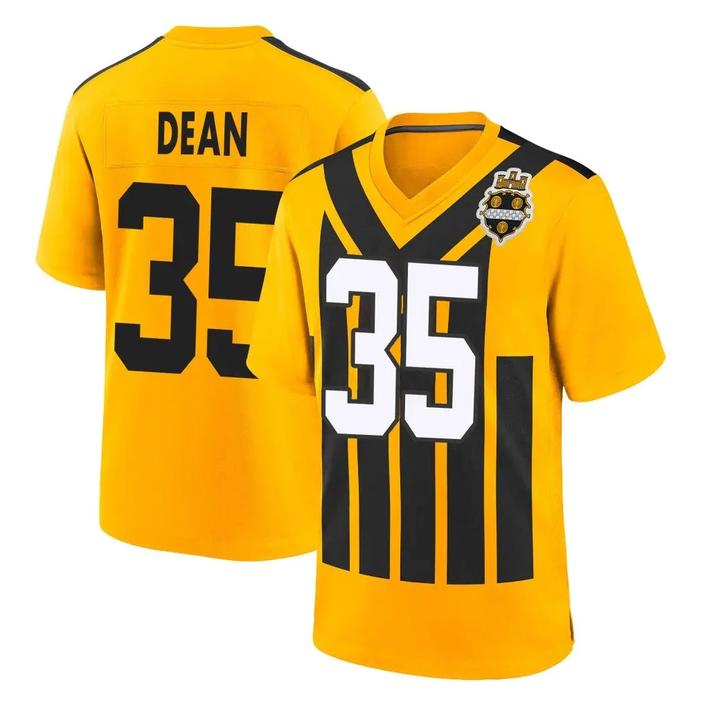 P.Steelers #35 Jamel Dean Player Gold Limited 1933 Throwback Home Game Odoa Stitched Jerseys