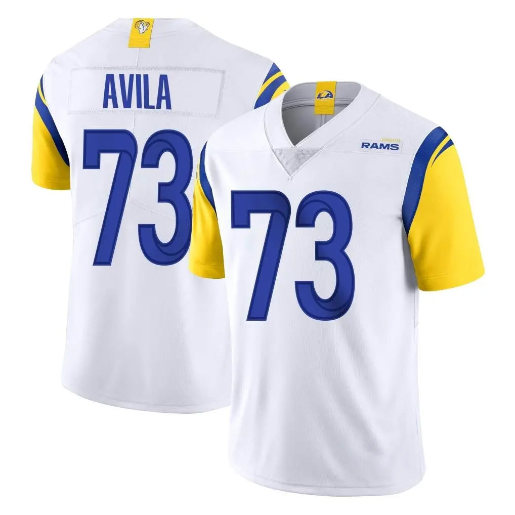 LA.Rams #73 Steve Avila Player White Limited Vapor Untouchable Home Game Odoa Stitched Jerseys