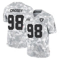 LV.Raiders #98 Maxx Crosby Player Arctic Camo Salute To Service Limited Game Odoa Stitched Jerseys