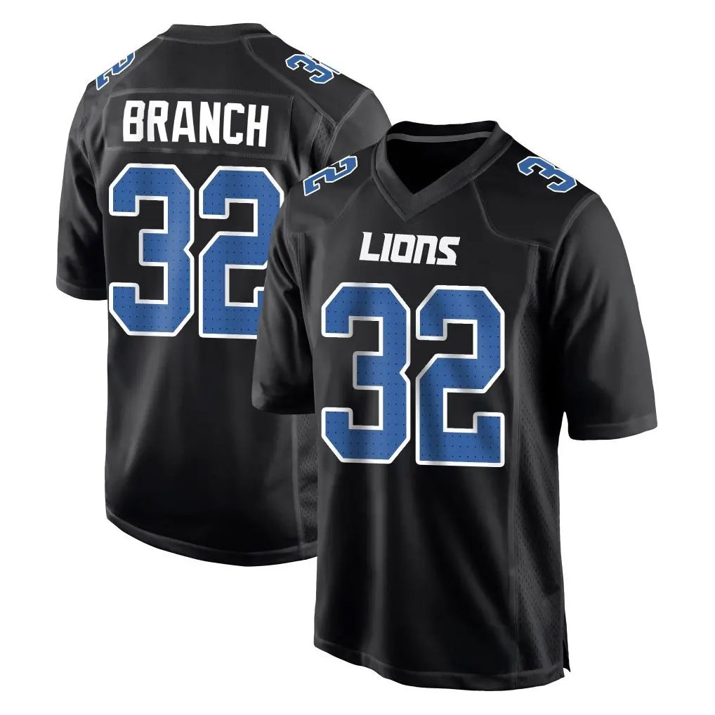 D.Lions #32 Brian Branch Player Black Fashion Home Game Odoa Stitched Jerseys