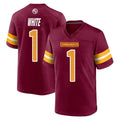 W.Commanders #1 Rachaad White Player Burgundy Home Game Odoa Stitched Jerseys