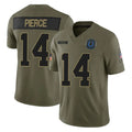 IN.Colts #14 Alec Pierce Player Olive 2025 Salute To Service Limited Game Odoa Stitched Jerseys