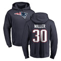 NE.Patriots #30 Jam Miller Player Navy LOGO Pullover Hoodies Home Game Odoa Stitched Jerseys