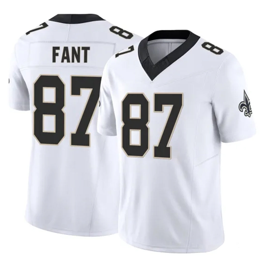 NO.Saints #87 Noah Fant Player White Limited Vapor F.U.S.E. Home Game Odoa Stitched Jerseys