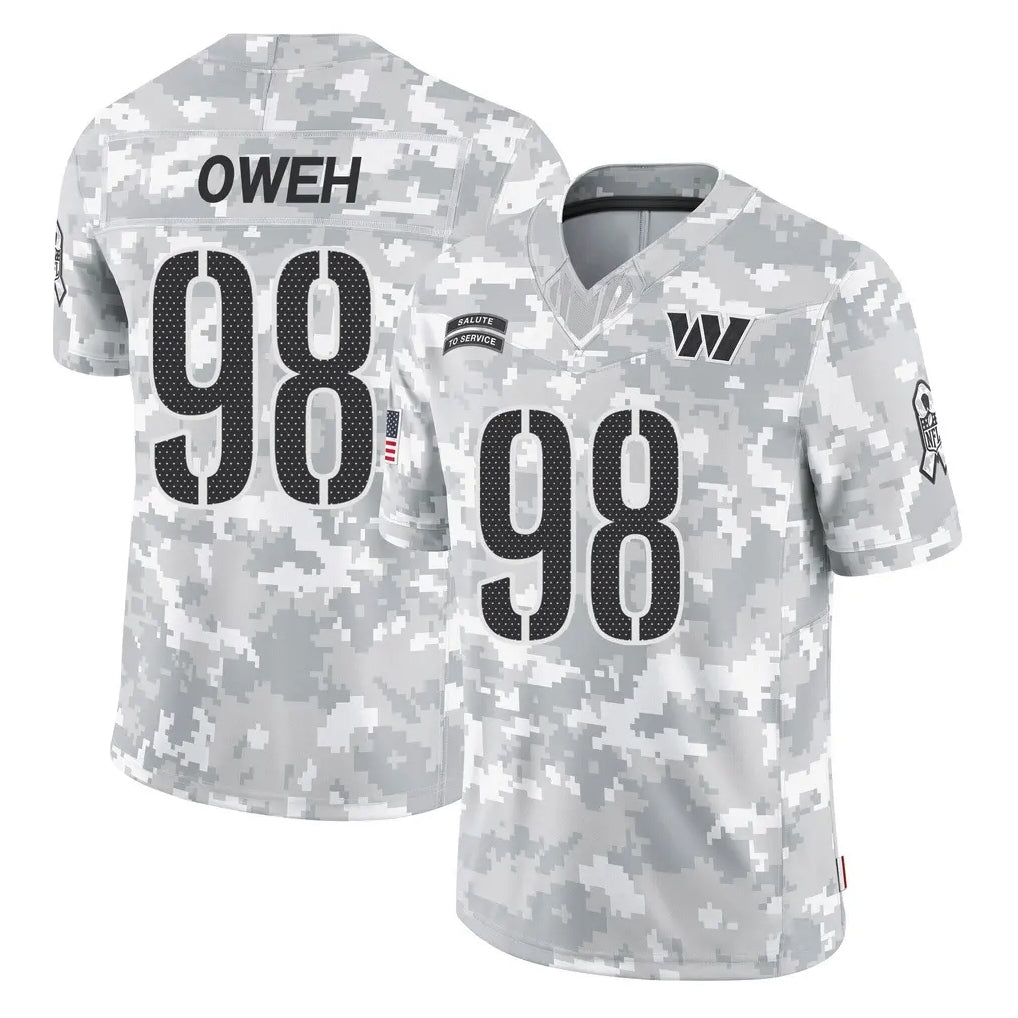 W.Commanders #98 Odafe Oweh Player Arctic Camo Limited Salute To Service Home Game Odoa Stitched Jerseys