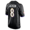 B.Ravens #8 Lamar Jackson Player Black Alternate Home Game Odoa Stitched Jerseys