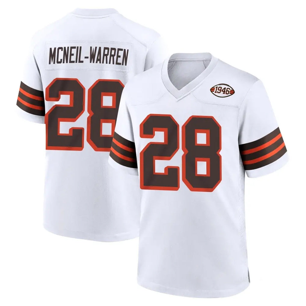 C.Browns #28 Emmanuel McNeil-Warren Player White Alternate Home Game Odoa Stitched Jerseys