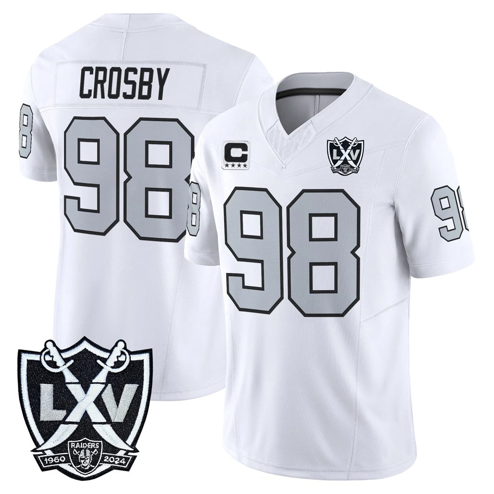 LV.Raiders #98 Maxx Crosby Player White 2026 Vapor Limited Home Game Odoa Stitched Jerseys
