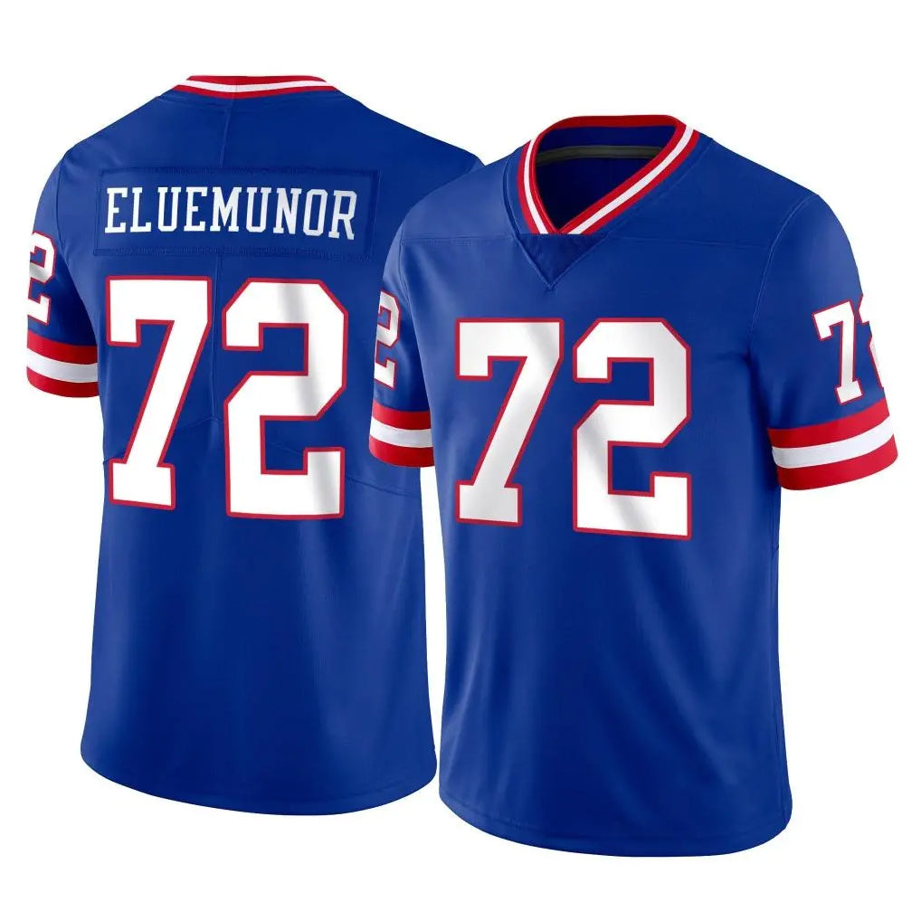 NY.Giants #72 Jermaine Eluemunor Player Royal Classic Vapor Home Game Odoa Stitched Jerseys