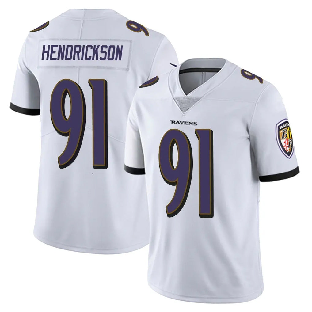B.Ravens #91 Trey Hendrickson Player White Vapor Untouchable Game Odoa Stitched Jerseys