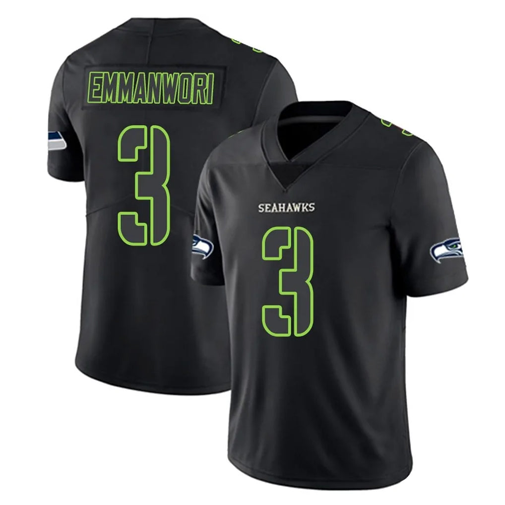 S.Seahawks #3 Nick Emmanwori Player Black Impact Limited Home Game Odoa Stitched Jerseys