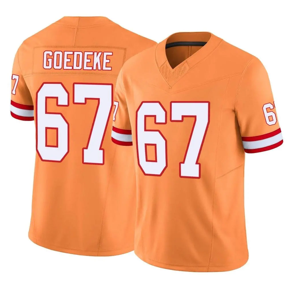 TB.Buccaneers #67 Luke Goedeke Player Orange Limited Vapor F.U.S.E. Home Game Odoa Stitched Jerseys