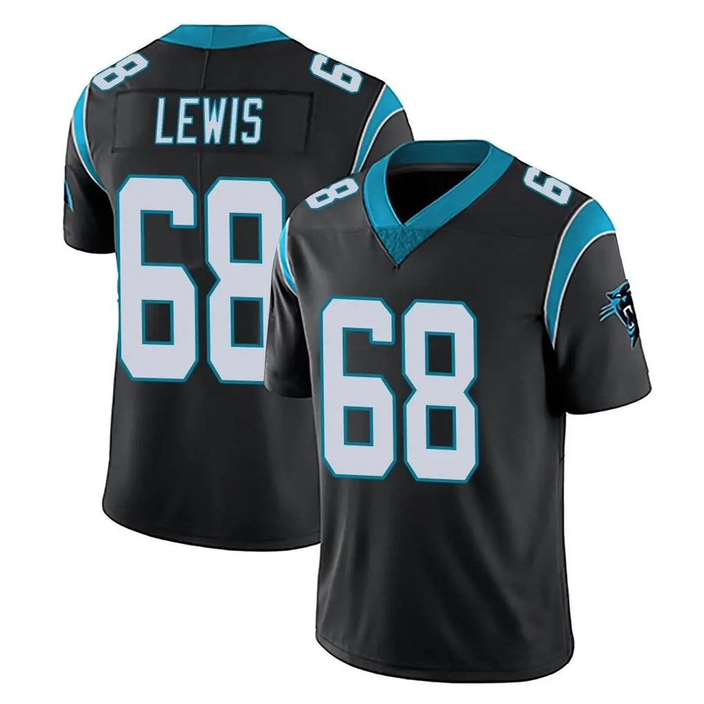C.Panthers #68 Damien Lewis Player Black Vapor Untouchable Limited Game Odoa Stitched Jerseys