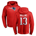 NE.Patriots #13 Mack Hollins Player Red LOGO Pullover Hoodies Home Game Odoa Stitched Jerseys