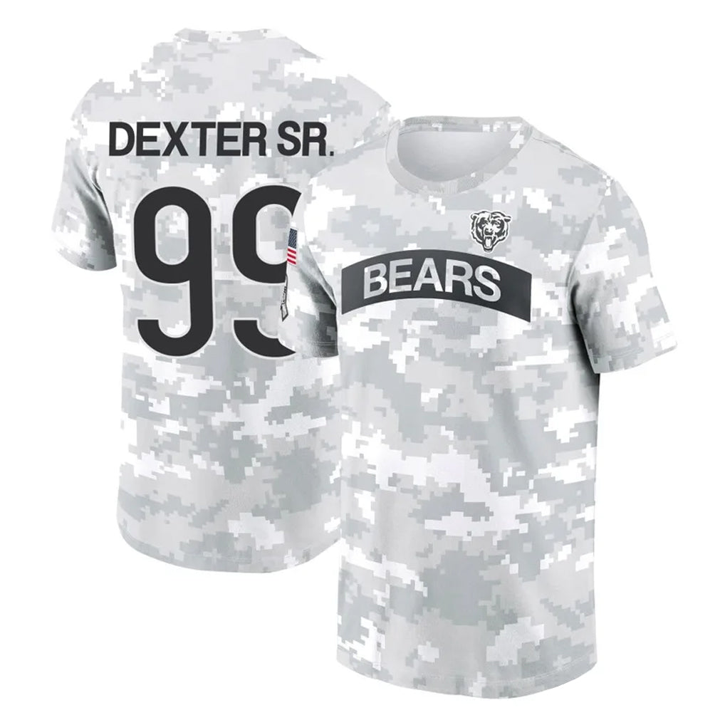 C.Bears #99 Gervon Dexter Sr. Player Arctic Camo Salute to Service Performance T-Shirt Limited Odoa Stitched Jerseys
