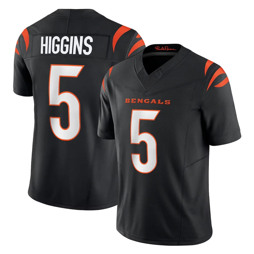 C.Bengals #5 Tee Higgins Player Black Vapor F.U.S.E. Limited Home Game Odoa Stitched Jerseys