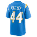 Odoa LA.Chargers #44 Scott Matlock Powder Blue Team Game Jersey