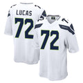 S.Seahawks #72 Abraham Lucas Player White Home Game Odoa Stitched Jerseys