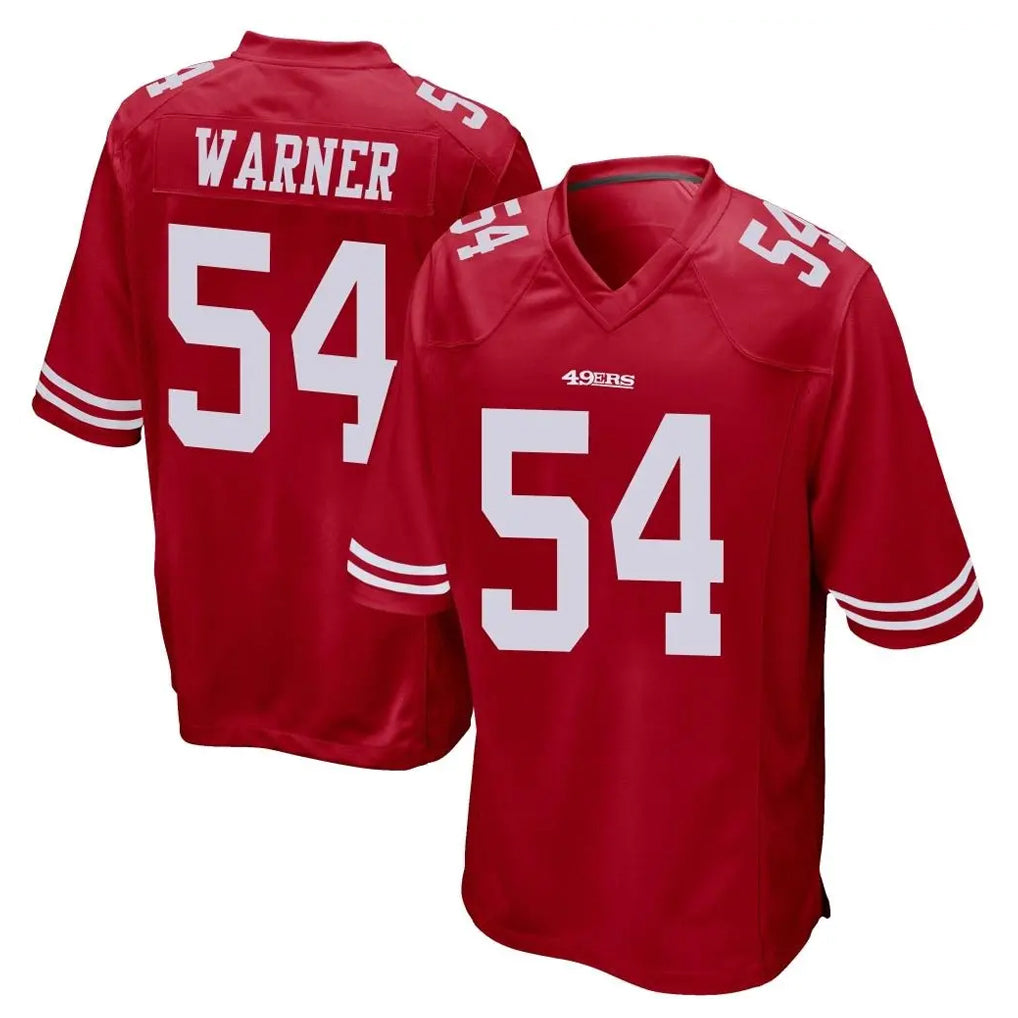 SF.49ers #54 Fred Warner Player Red Home Game Odoa Stitched Jerseys