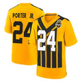 P.Steelers #24 Joey Porter Jr. Player Gold Limited 1933 Throwback Home Game Odoa Stitched Jerseys