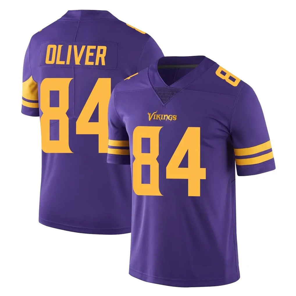 M.Vikings #84 Josh Oliver Player Purple Limited Color Rush Home Game Odoa Stitched Jerseys