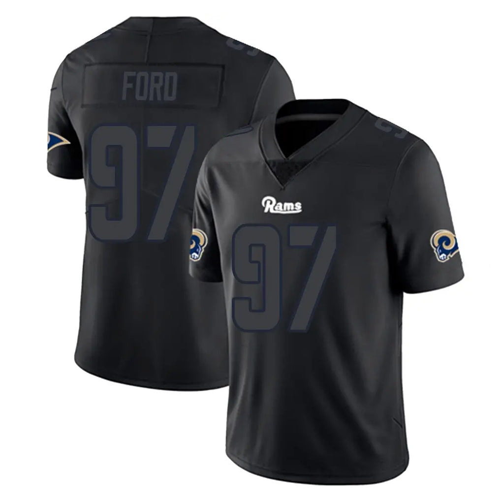 LA.Rams #97 Poona Ford Player Black Impact Limited Home Game Odoa Stitched Jerseys