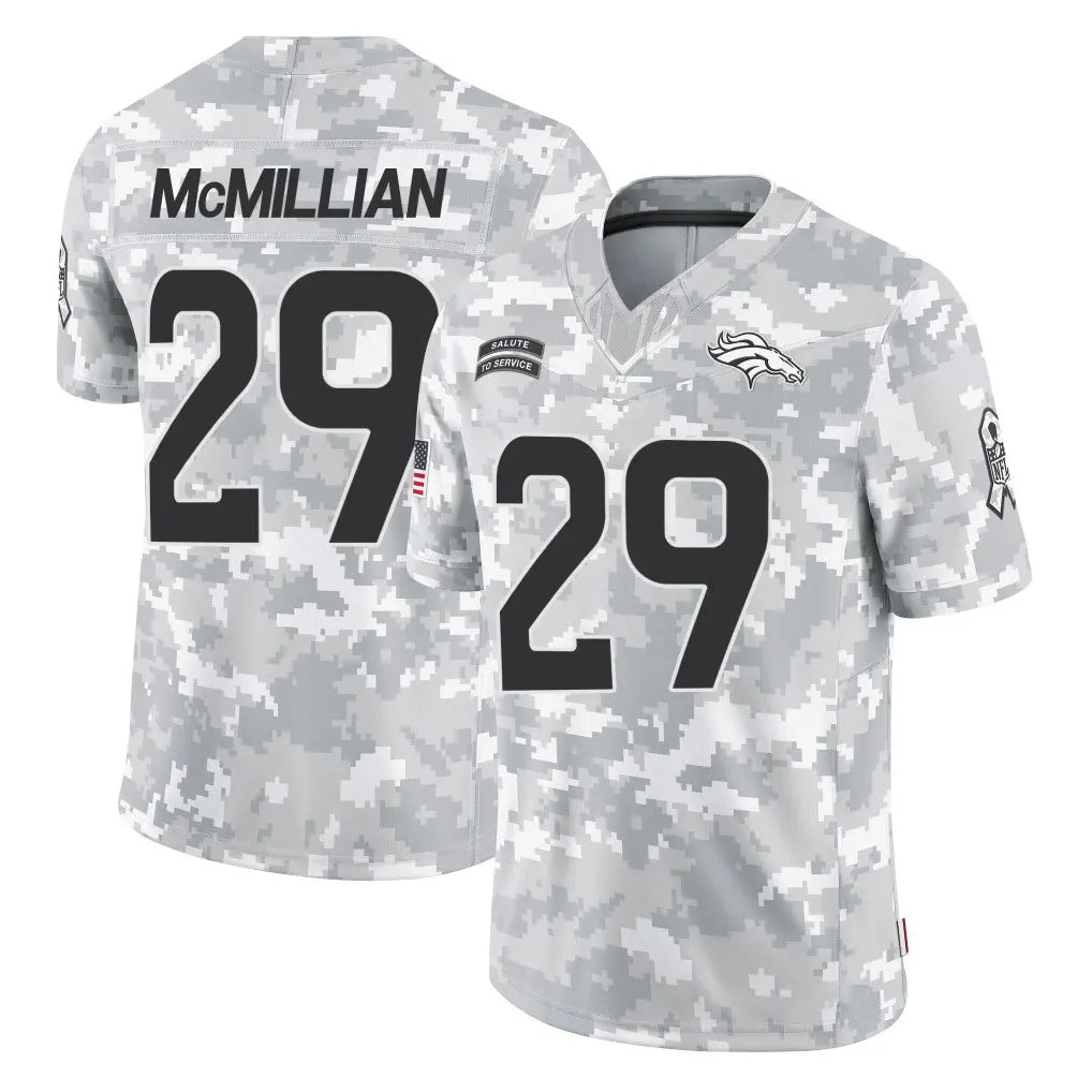 D.Broncos #29 Ja'Quan McMillian Player Arctic Camo Salute To Service Limited Odoa Stitched Jerseys