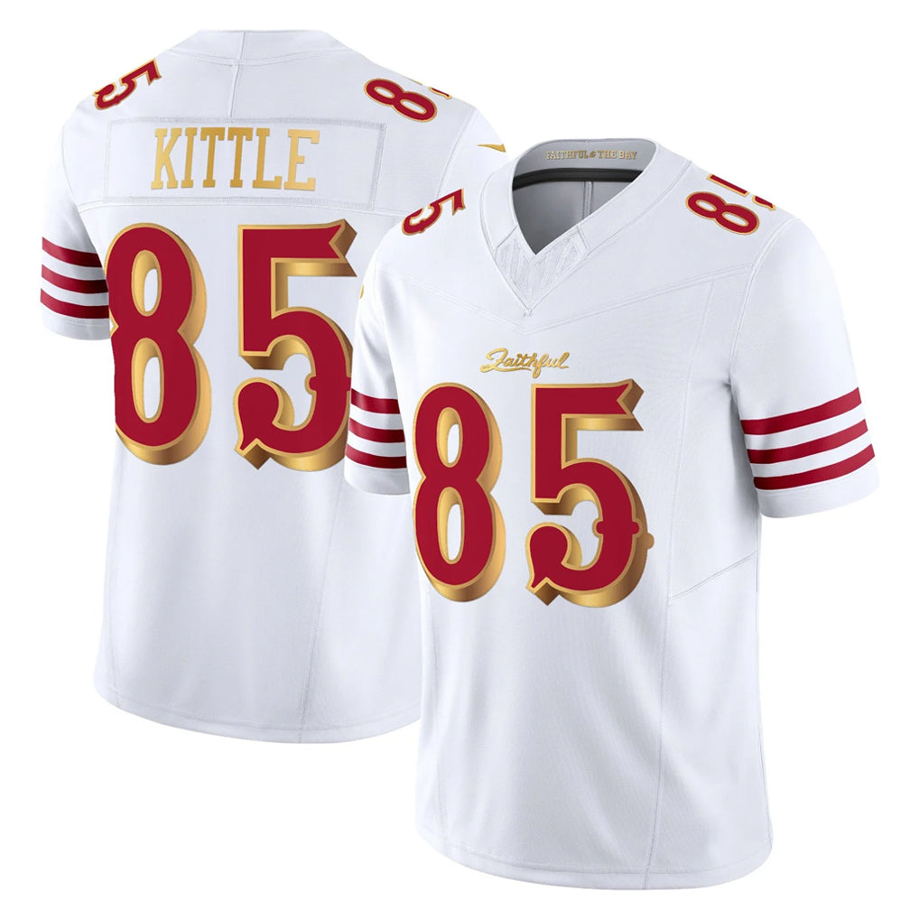 SF.49ers #85 George Kittle Player White 2025 Rivalries Collection Game Limited Odoa Stitched Jerseys