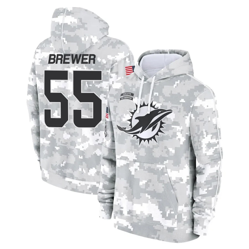 M.Dolphins #55 Aaron Brewer Player Arctic Camo Salute to Service Hoodies Limited Game Odoa Stitched Jerseys