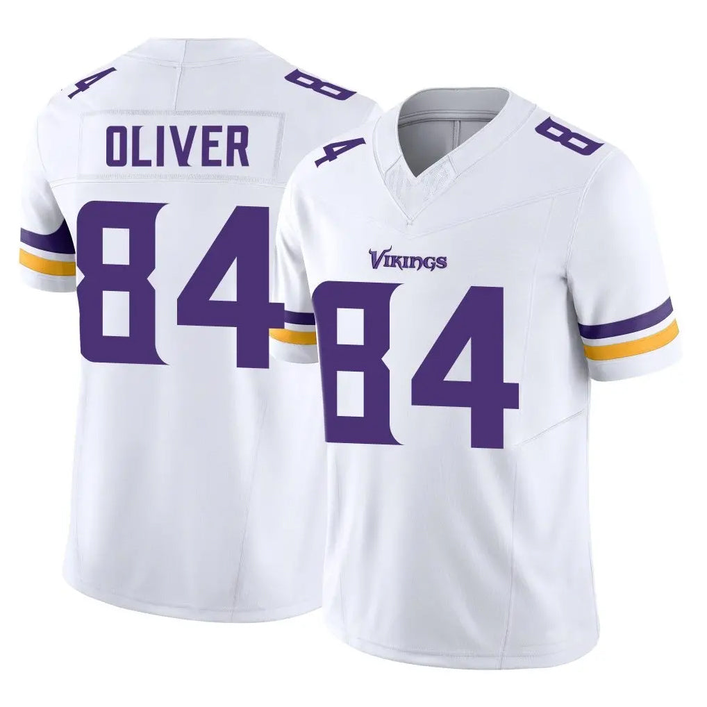 M.Vikings #84 Josh Oliver Player White Limited Vapor F.U.S.E. Home Game Odoa Stitched Jerseys
