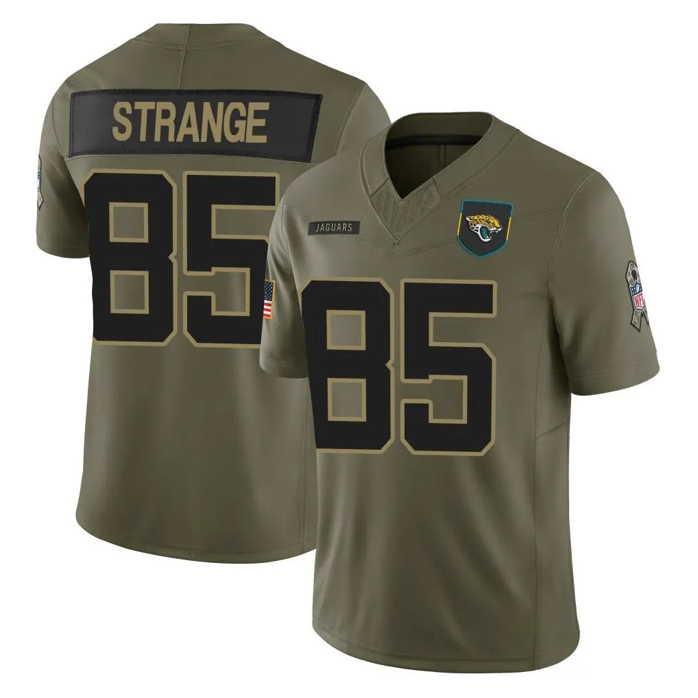 J.Jaguars #85 Brenton Strange Player Olive 2025 Salute To Service Limited Game Odoa Stitched Jerseys