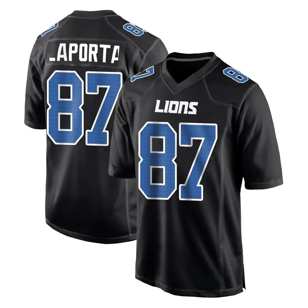 D.Lions #87 Sam LaPorta Player Black Fashion Home Game Odoa Stitched Jerseys